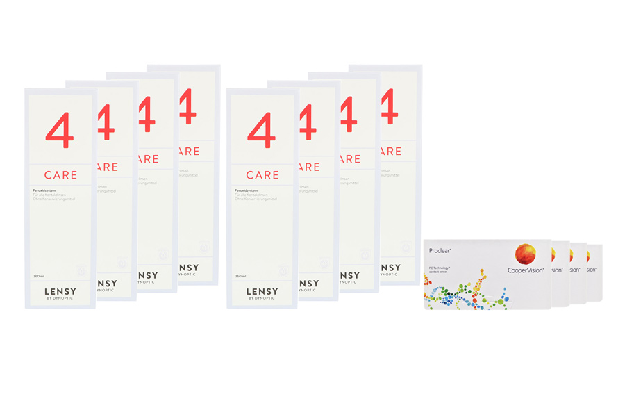 Proclear 4 x 6 Monatslinsen + Lensy Care 4 Jahres-Sparpaket