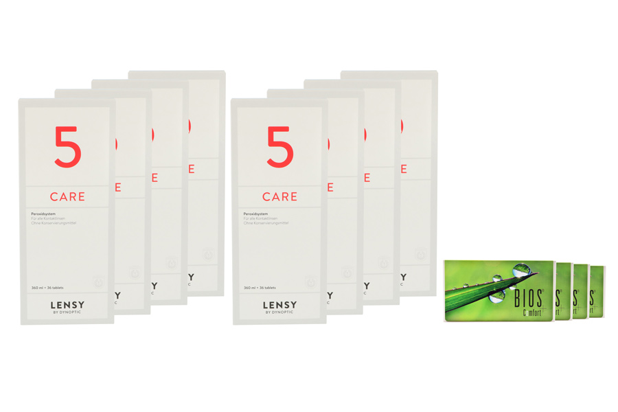 Bios Comfort 4 x 6 Monatslinsen + Lensy Care 5 Jahres-Sparpaket