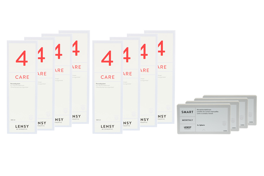 Lensy Monthly Smart Spheric 4 x 6 Monatslinsen + Lensy Care 4 Jahres-Sparpaket