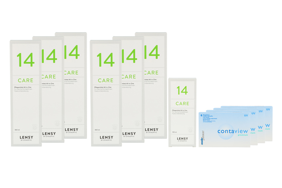 Contaview premium UV 4 x 6 Monatslinsen + Lensy Care 14 Jahres-Sparpaket