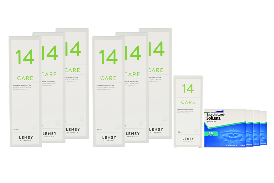 Soflens 38 4 x 6 Monatslinsen + Lensy Care 14 Jahres-Sparpaket