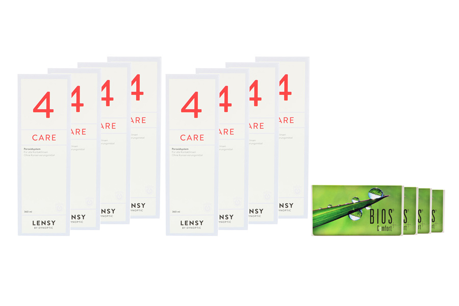 Bios Comfort 4 x 6 Monatslinsen + Lensy Care 4 Jahres-Sparpaket