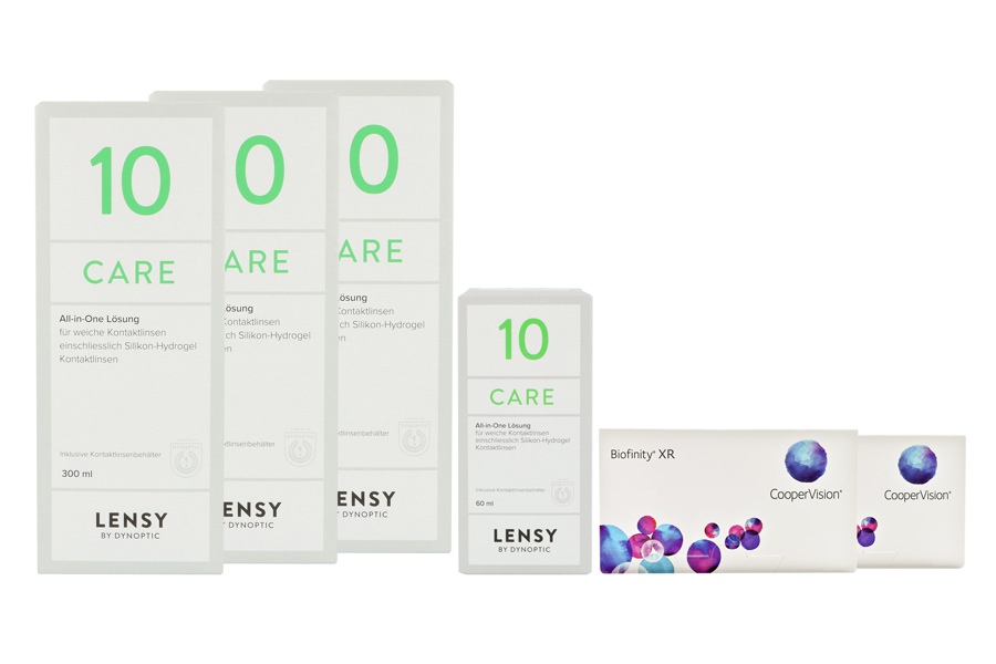 Biofinity XR 2 x 6 Monatslinsen + Lensy Care 10 Halbjahres-Sparpaket