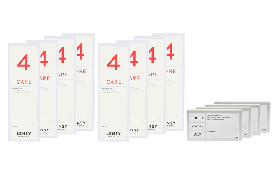 Lensy Monthly Fresh Spheric 4 x 6 Monatslisen + Lensy Care 4 Jahres-Sparpaket