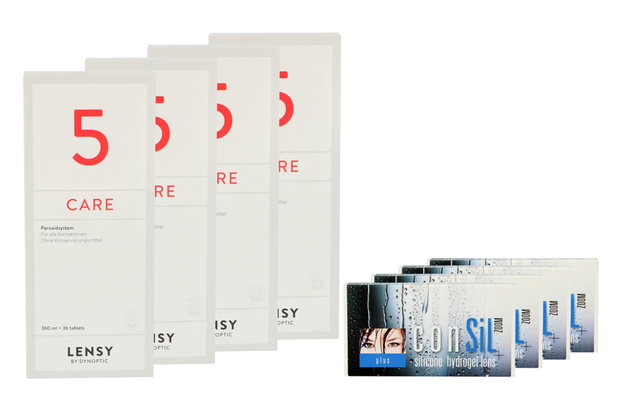 ConSiL Plus Zoom 4 x 3 Monatslinsen + Lensy Care 5 Halbjahres-Sparpaket
