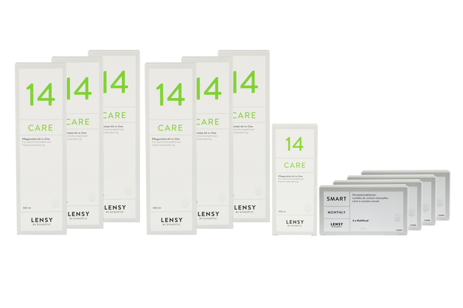 Lensy Monthly Smart Multifocal 4 x 6 Monatslinsen + Lensy Care 14 Jahres-Sparpaket