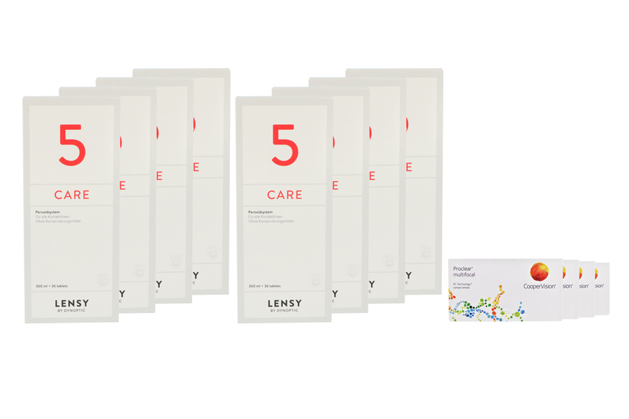 Proclear Multifocal 4 x 6 Monatslinsen + Lensy Care 5 Jahres-Sparpaket