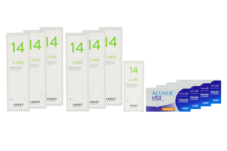 Acuvue Vita for Astigmatism 4 x 6 Monatslinsen + Lensy Care 14 Jahres-Sparpaket