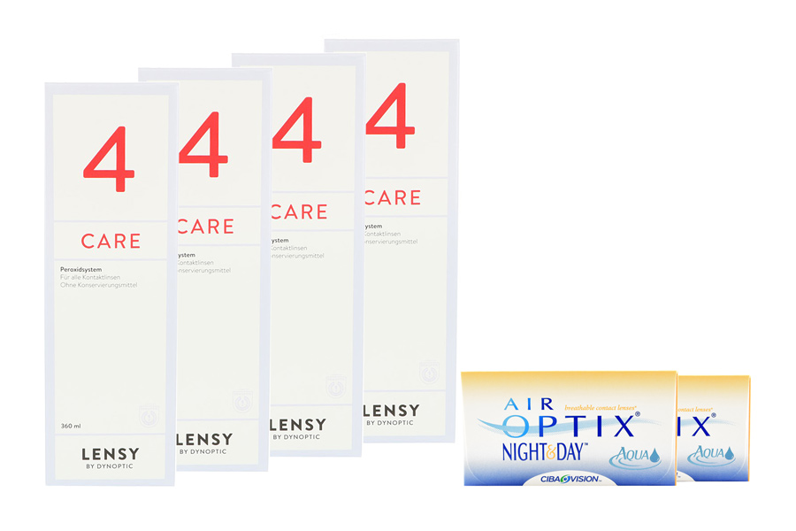 Air Optix Night & Day Aqua 2 x 6 Monatslinsen + Lensy Care 4 Halbjahres-Sparpaket