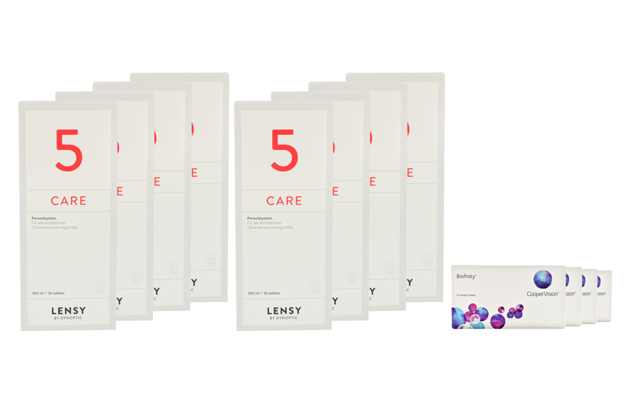 Biofinity 4 x 6 Monatslinsen + Lensy Care 5 Jahres-Sparpaket