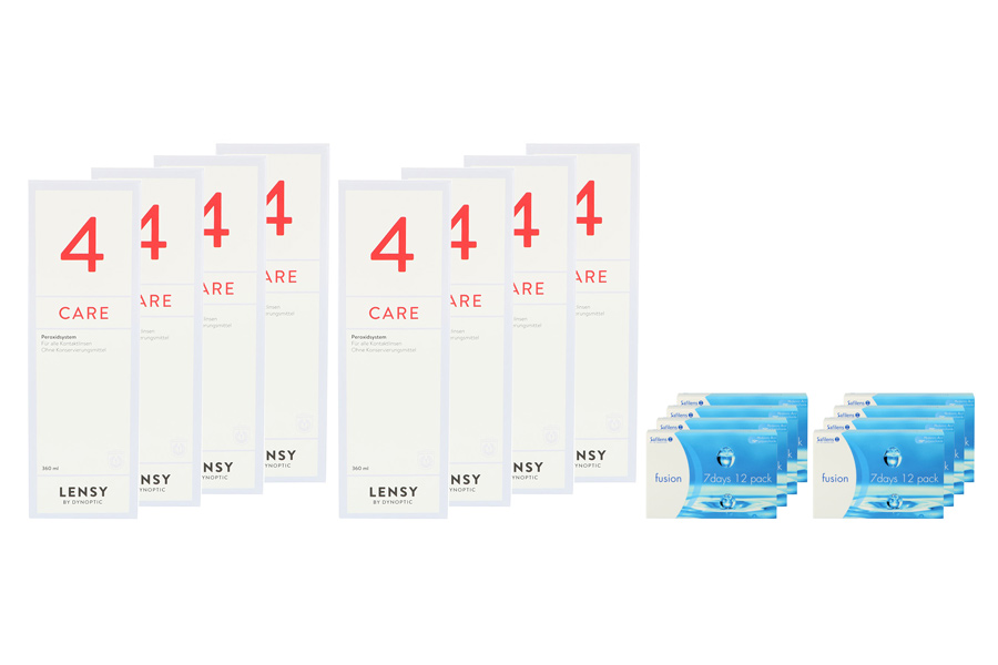Fusion 7 Days 8 x 12 Wochenlinsen + Lensy Care 4 Jahres-Sparpaket
