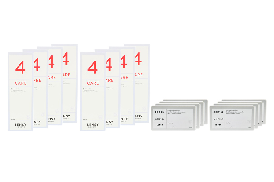 Lensy Monthly Fresh Toric 8 x 3 Monatslinsen + Lensy Care 4 Jahres-Sparpaket