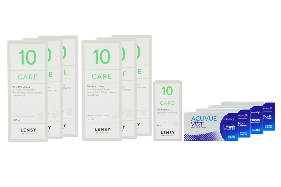 Acuvue Vita 4 x 6 Monatslinsen + Lensy Care 10 Jahres-Sparpaket
