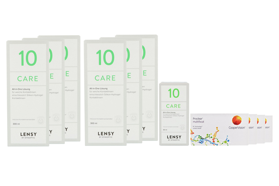 Proclear Multifocal 4 x 6 Monatslinsen + Lensy Care 10 Jahres-Sparpaket