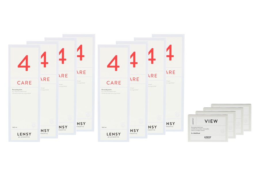 Lensy Monthly View Multifocal 4 x 6 Monatslinsen + Lensy Care 4 Jahres-Sparpaket