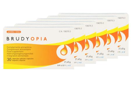 BrudyOpia 6 x 30 Kapseln Nahrungsergänzung | BrudyOpia 6 x 30 Kapseln, geeignet für die Aufrechterhalteung der normalen Sehkraft und für die Gesundheit der Schleimhäute und der Bindehaut.