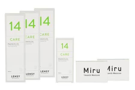 Miru 1 Month Spheric 2 x 6 Monatslinsen + Lensy Care 14 Halbjahres-Sparpaket | 