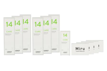 Miru 1 Month Spheric 4 x 6 Monatslinsen + Lensy Care 14 Jahres-Sparpaket | 