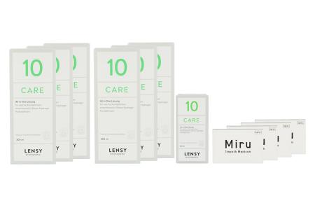 Miru 1 Month Toric 4 x 6 Monatslinsen + Lensy Care 10 Jahres-Sparpaket | 