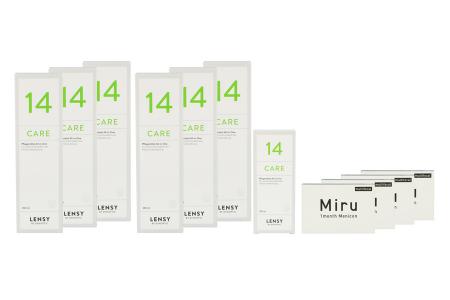 Miru 1 Month Multifocal 4 x 6 Monatslinsen + Lensy Care 14 Jahres-Sparpaket | 