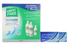 Air Optix plus HydraGlyde 2 x 6 Monatslinsen + Opti Free Pure Moist Halbjahres-Sparpaket