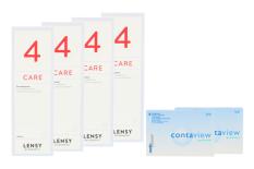 Contaview premium UV 2 x 6 Monatslinsen + Lensy Care 4 Halbjahres-Sparpaket