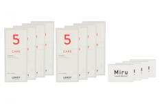 Miru 1 Month Spheric 4 x 6 Monatslinsen + Lensy Care 5 Jahres-Sparpaket