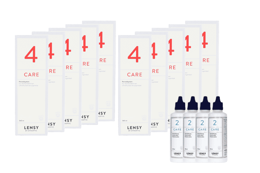 Sparpakete Linsenmittel Lensy Care 4 Multipack für 12 Monate Peroxidlösung + Kochsalzlösung Sparpakete Linsenmittel Lensy Care 4 Multipack für 12 Monate Peroxidlösung + Kochsalzlösung