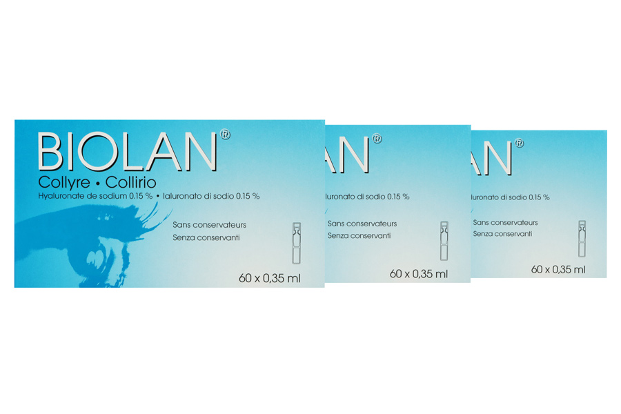 Augentropfen ohne Konservierungsmittel Biolan 3 x 60 x 0.35 ml Augentropfen