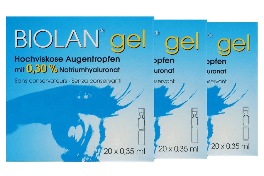 Augentropfen ohne Konservierungsmittel Biolan gel 3 x 20 x 0.35 ml Augentropfen
