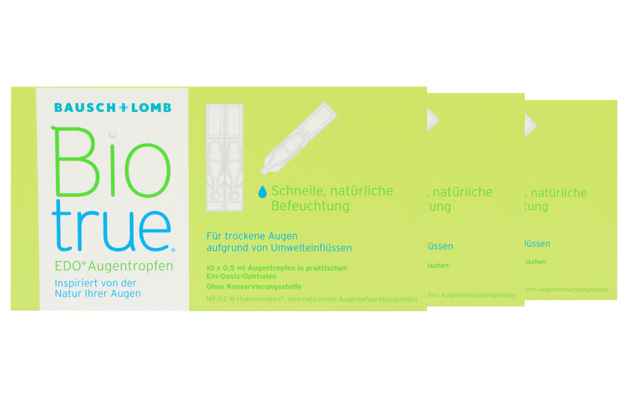 Augentropfen ohne Konservierungsmittel Biotrue EDO 3 x 10 x 0,5 ml Augentropfen