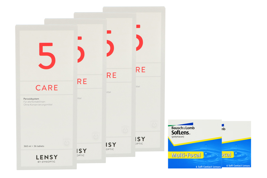Sparpakete Kontaktlinsen mit Linsenmitteln SofLens Multi-Focal 2 x 6 Monatslinsen + Lensy Care 5 Halbjahres-Sparpaket