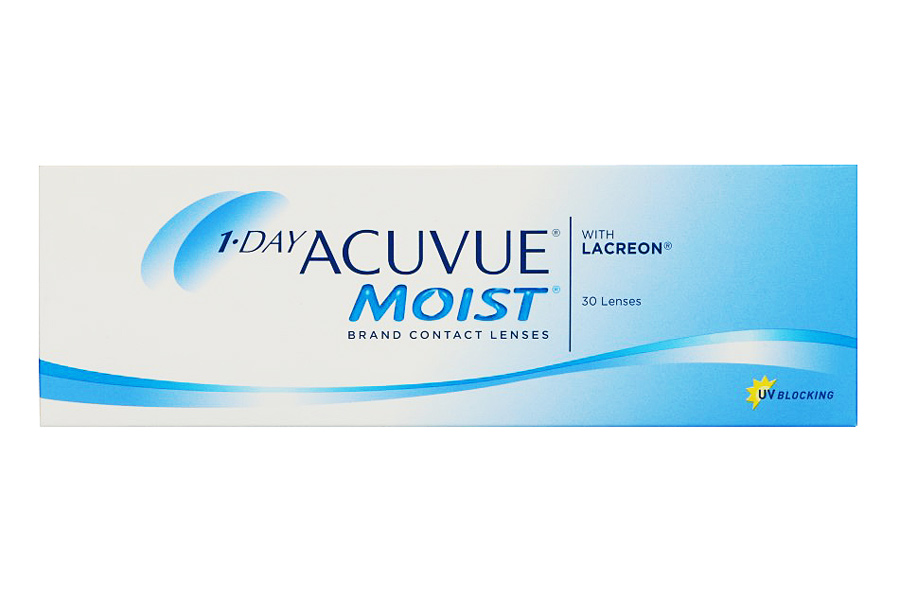 Sphärische Kontaktlinsen 1-Day Acuvue Moist with Lacreon 30 Tageslinsen von Johnson & Johnson