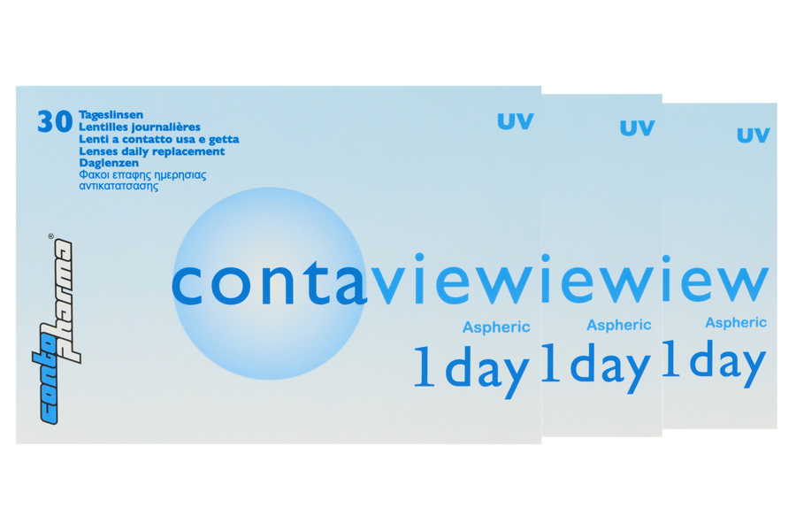 Sphärische Kontaktlinsen Contaview aspheric 1 day UV 90 Stück - Tageslinsen von Contopharma
