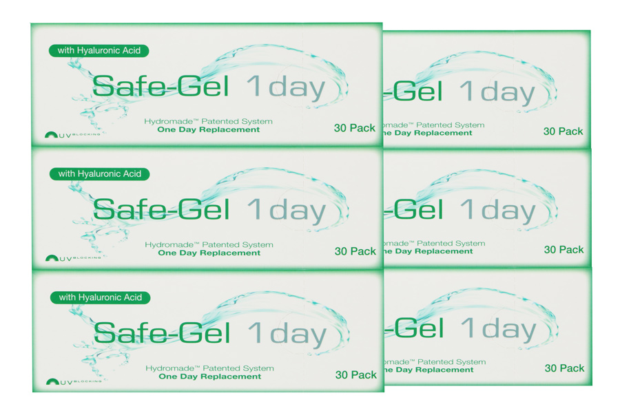 Sphärische Kontaktlinsen Safe-Gel 1 day 2 x 90 Tageslinsen Sparpaket 3 Monate