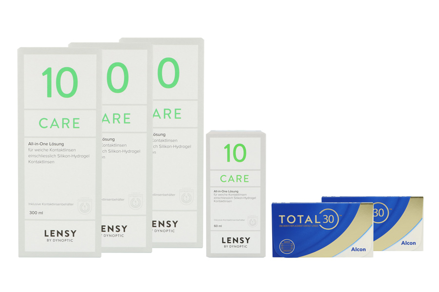 Sparpakete Kontaktlinsen mit Linsenmitteln Total 30 2 x 6 Stück Monatslinsen + Lensy Care 10 Halbjahres-Sparpaket