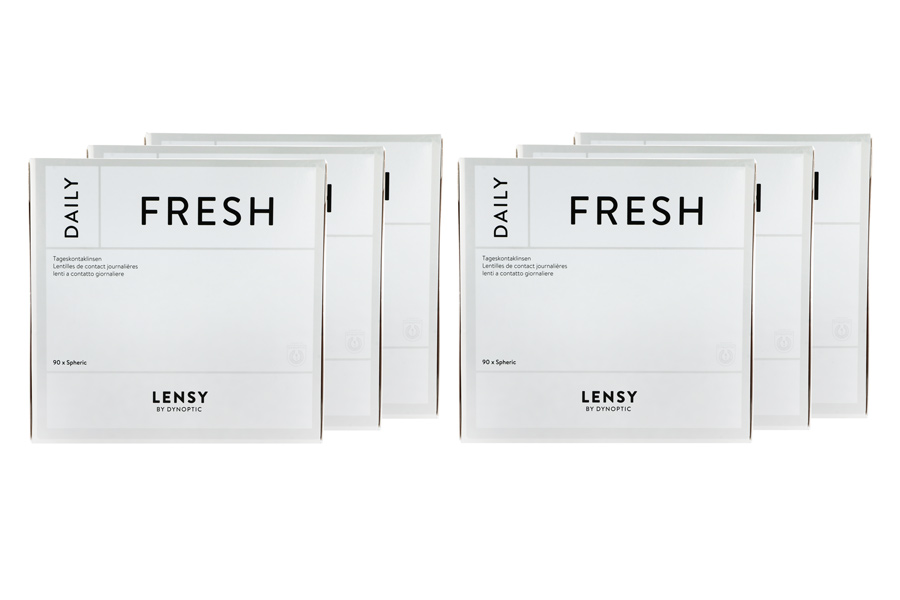 Sphärische Kontaktlinsen Lensy Daily Fresh Spheric 6 x 90 Tageslinsen Sparpaket 9 Monate