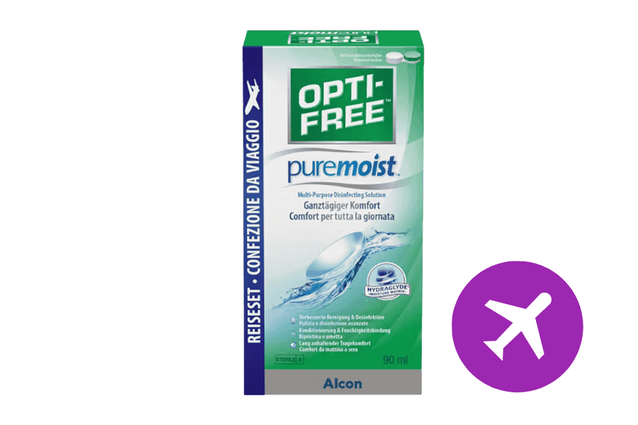 Pflegemittel Opti-Free Pure Moist 90 ml All-in-One Lösung Travel Pack