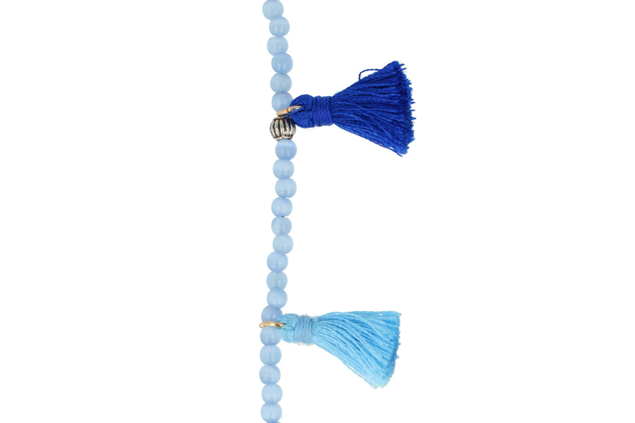 Brillenketten Brillenkette Glas Hellblau mit Quasten