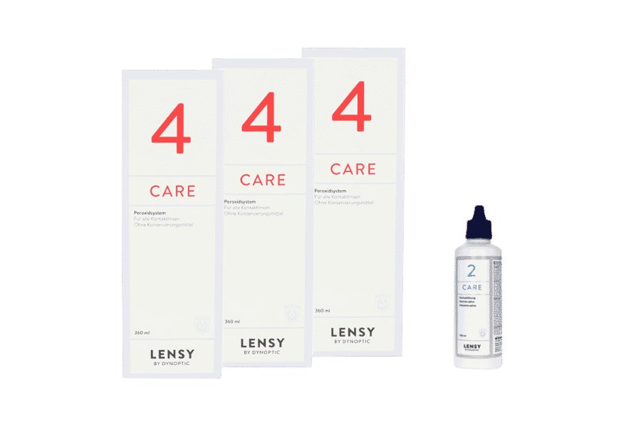 Sparpakete Linsenmittel Lensy Care 4 Multipack für 3 Monate Peroxidlösung + Kochsalzlösung Sparpakete Linsenmittel Lensy Care 4 Multipack für 3 Monate Peroxidlösung + Kochsalzlösung