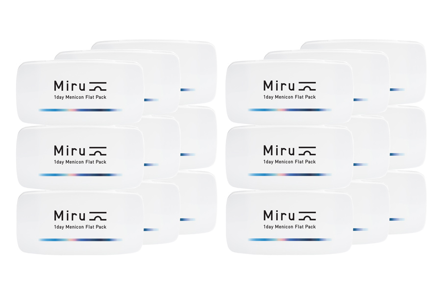 Sphärische Kontaktlinsen Miru 1 day Flat Pack 6 x 90 Tageslinsen Sparpaket 9 Monate