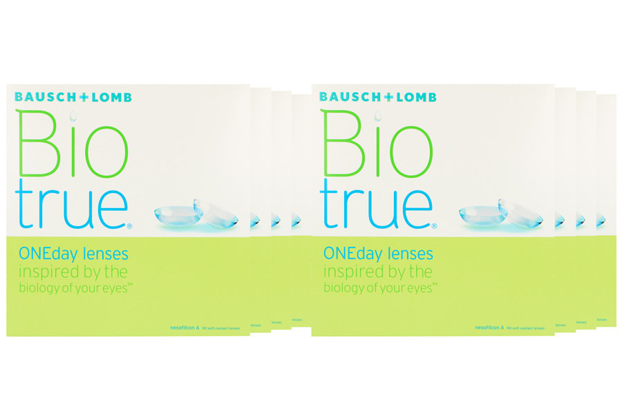Sphärische Kontaktlinsen Biotrue One day 8 x 90 Tageslinsen Sparpaket 12 Monate von Bausch & Lomb