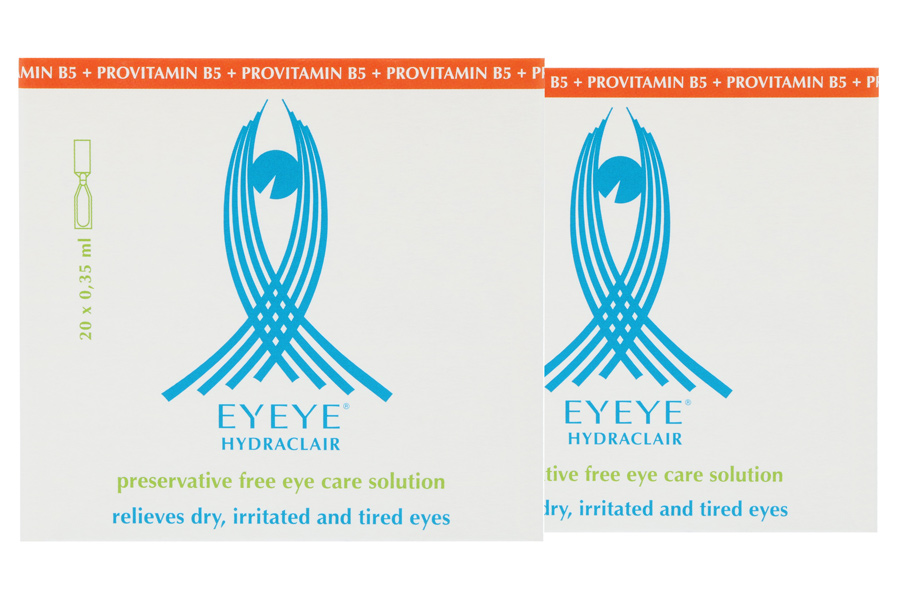Augentropfen ohne Konservierungsmittel Eyeye Hydraclair 2 x 20 x 0,35 ml Augentropfen