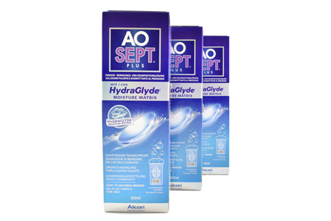 Sparpakete Linsenmittel Aosept Plus HydraGlyde 3 x 360 ml Peroxid-Lösung