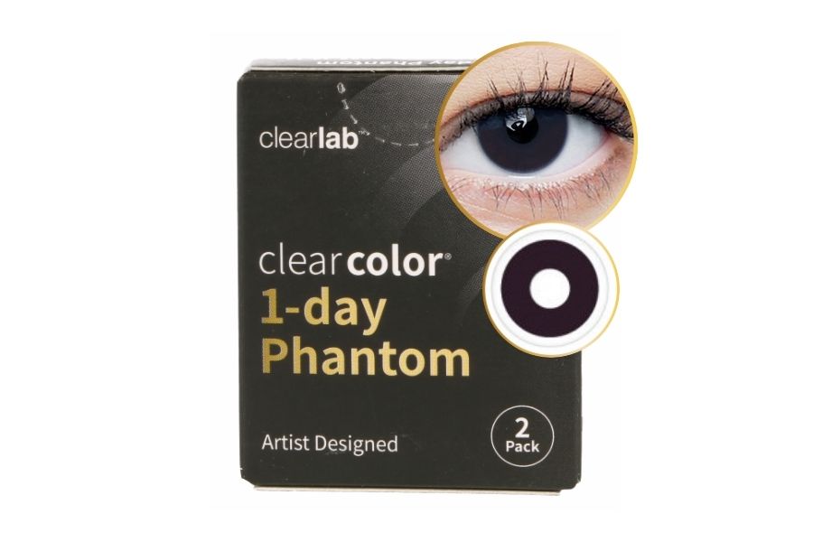 Farbige Kontaktlinsen ohne Stärke Clear Color 1-day Phantom Black Out farbige Tageslinsen