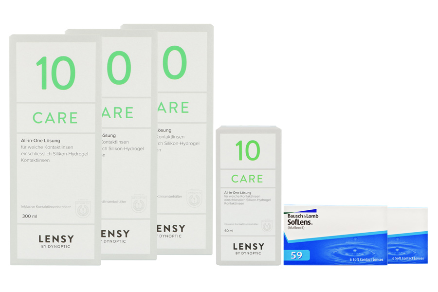 Sparpakete Kontaktlinsen mit Linsenmitteln SofLens 59 2 x 6 Monatslinsen + Lensy Care 10 Halbjahres-Sparpaket