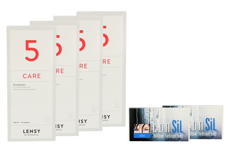 Sparpakete Kontaktlinsen mit Linsenmitteln ConSiL Plus 2 x 6 Monatslinsen + Lensy Care 5 Halbjahres-Sparpaket