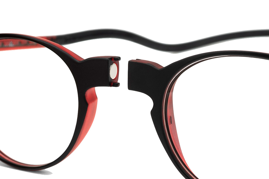 Brillenmarken Slastik Soho 007 Schwarz / Rot Lesebrille