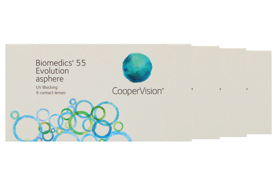 Sphärische Kontaktlinsen Biomedics 55 4 x 6 Monatslinsen
