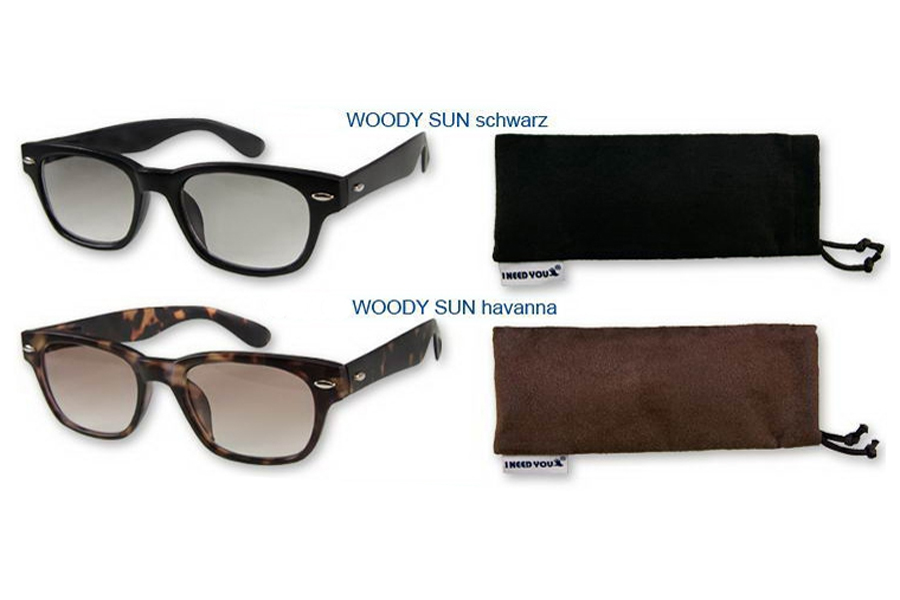 Brillenmarken 3 Stück Woody Lese-Sonnenbrillen im Wayfarer-Style